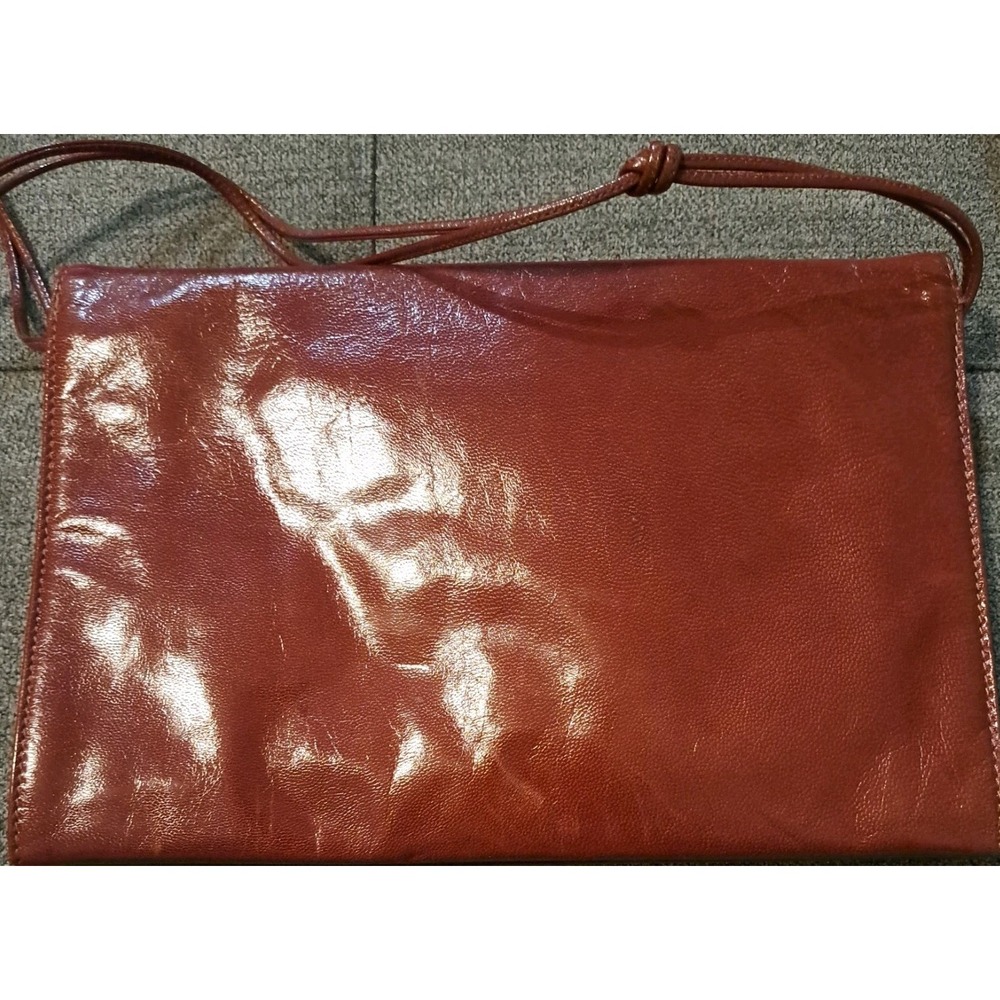 Vtg Garfinckels Cognac Brn Leather Purse Made Canada Appears Unused Buttery Soft - Picture 5 of 8